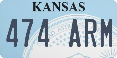 KS license plate 474ARM