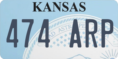 KS license plate 474ARP