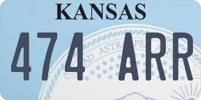 KS license plate 474ARR