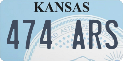 KS license plate 474ARS