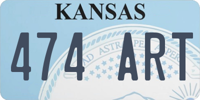 KS license plate 474ART