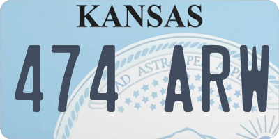KS license plate 474ARW