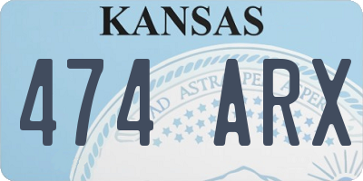 KS license plate 474ARX