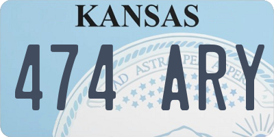 KS license plate 474ARY