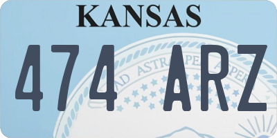 KS license plate 474ARZ