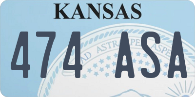 KS license plate 474ASA