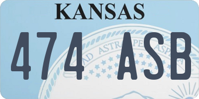 KS license plate 474ASB