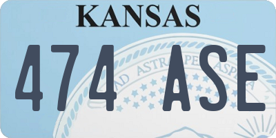 KS license plate 474ASE