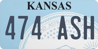 KS license plate 474ASH