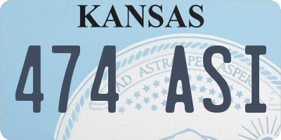 KS license plate 474ASI