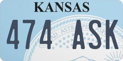 KS license plate 474ASK