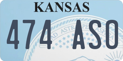 KS license plate 474ASO