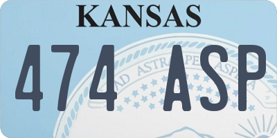KS license plate 474ASP