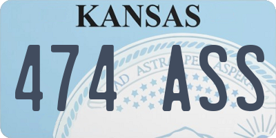 KS license plate 474ASS