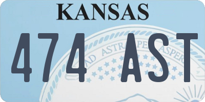 KS license plate 474AST