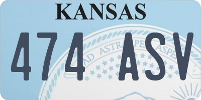 KS license plate 474ASV