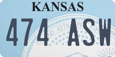 KS license plate 474ASW