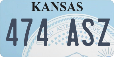 KS license plate 474ASZ