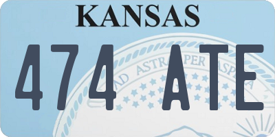 KS license plate 474ATE