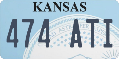 KS license plate 474ATI