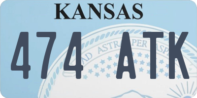 KS license plate 474ATK
