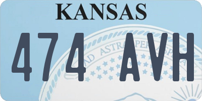 KS license plate 474AVH