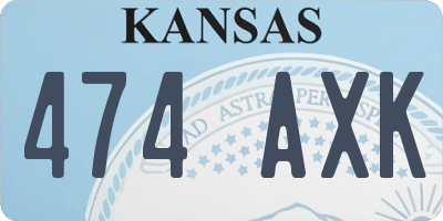 KS license plate 474AXK