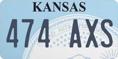 KS license plate 474AXS