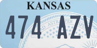 KS license plate 474AZV