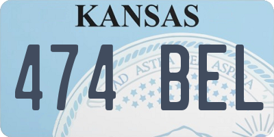 KS license plate 474BEL