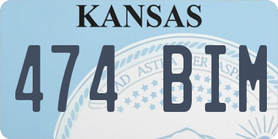 KS license plate 474BIM
