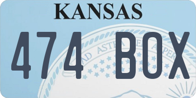 KS license plate 474BOX