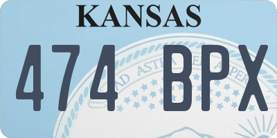 KS license plate 474BPX