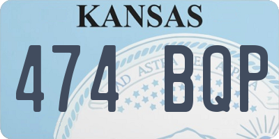KS license plate 474BQP