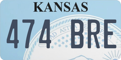 KS license plate 474BRE