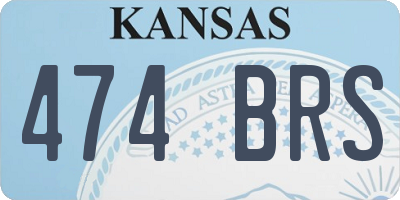 KS license plate 474BRS