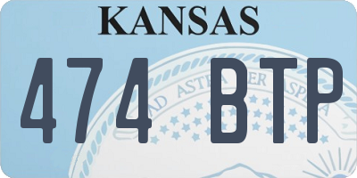 KS license plate 474BTP