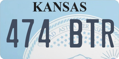 KS license plate 474BTR