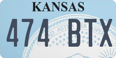 KS license plate 474BTX