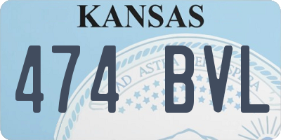 KS license plate 474BVL