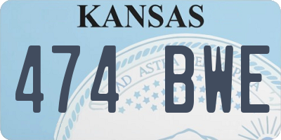 KS license plate 474BWE