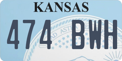 KS license plate 474BWH