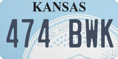 KS license plate 474BWK