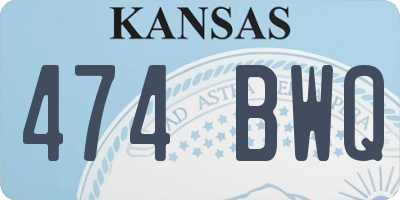KS license plate 474BWQ