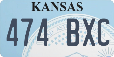 KS license plate 474BXC