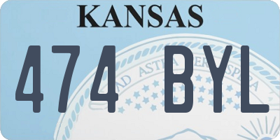 KS license plate 474BYL