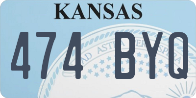 KS license plate 474BYQ