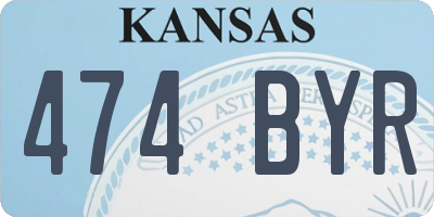KS license plate 474BYR