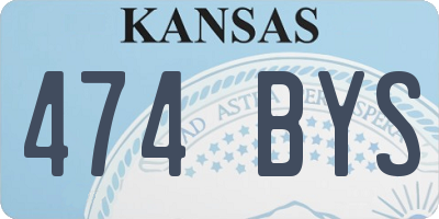 KS license plate 474BYS