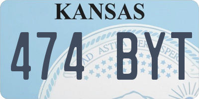 KS license plate 474BYT